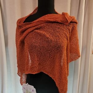 NWT, Rust Orange Knit Shawl